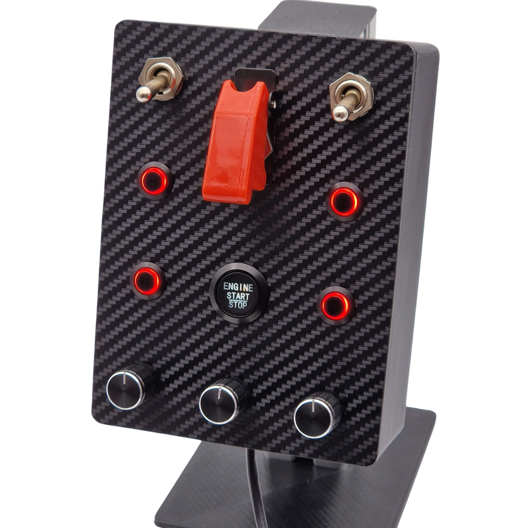 14 Button Box with push button rotary encoders and Engine Start in Red -  Geezer 3D Sim Racing Products-Sim Racing Button Boxes-Sim Racing Display  Systems