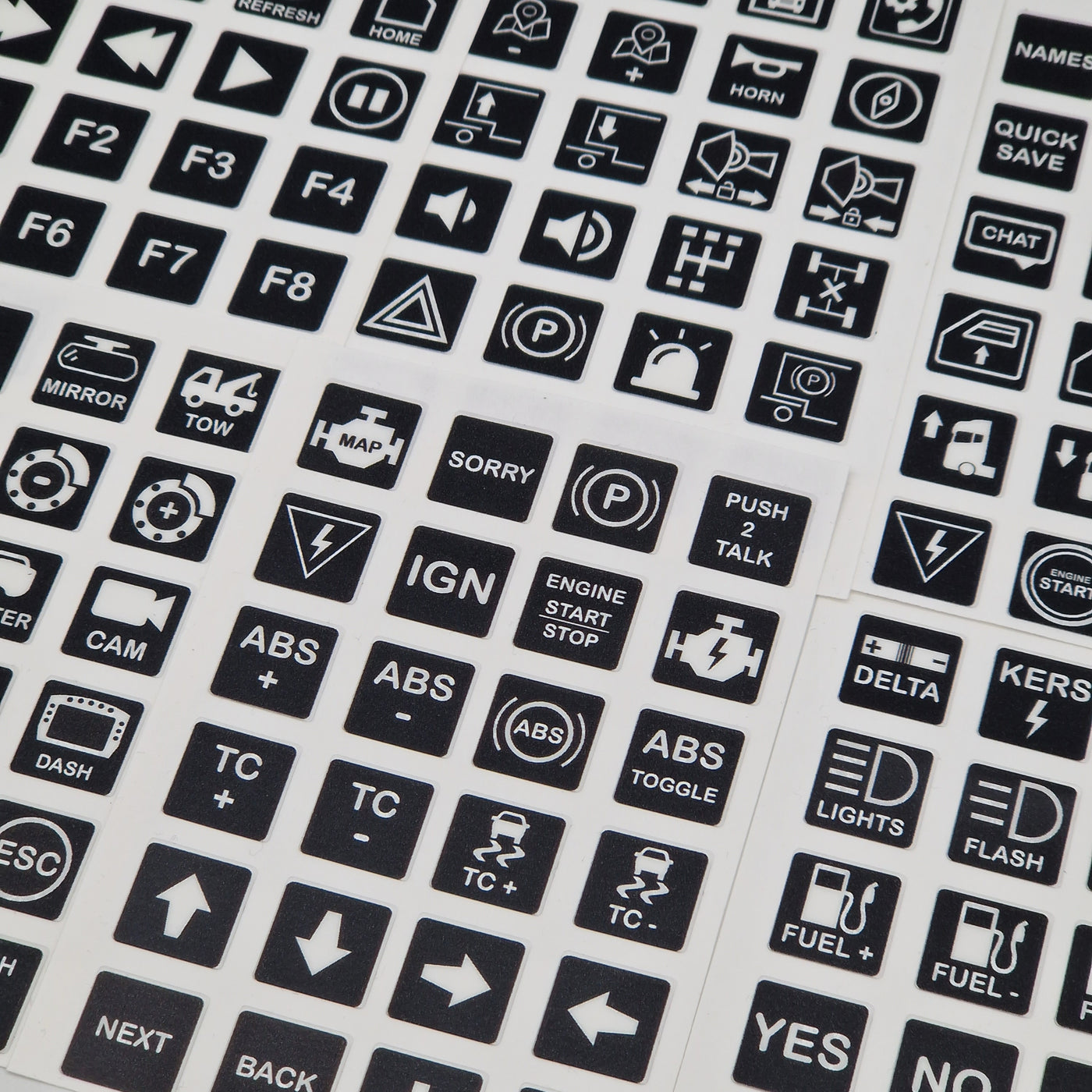 Simracing Sticker with Icons for Simracing and ETS