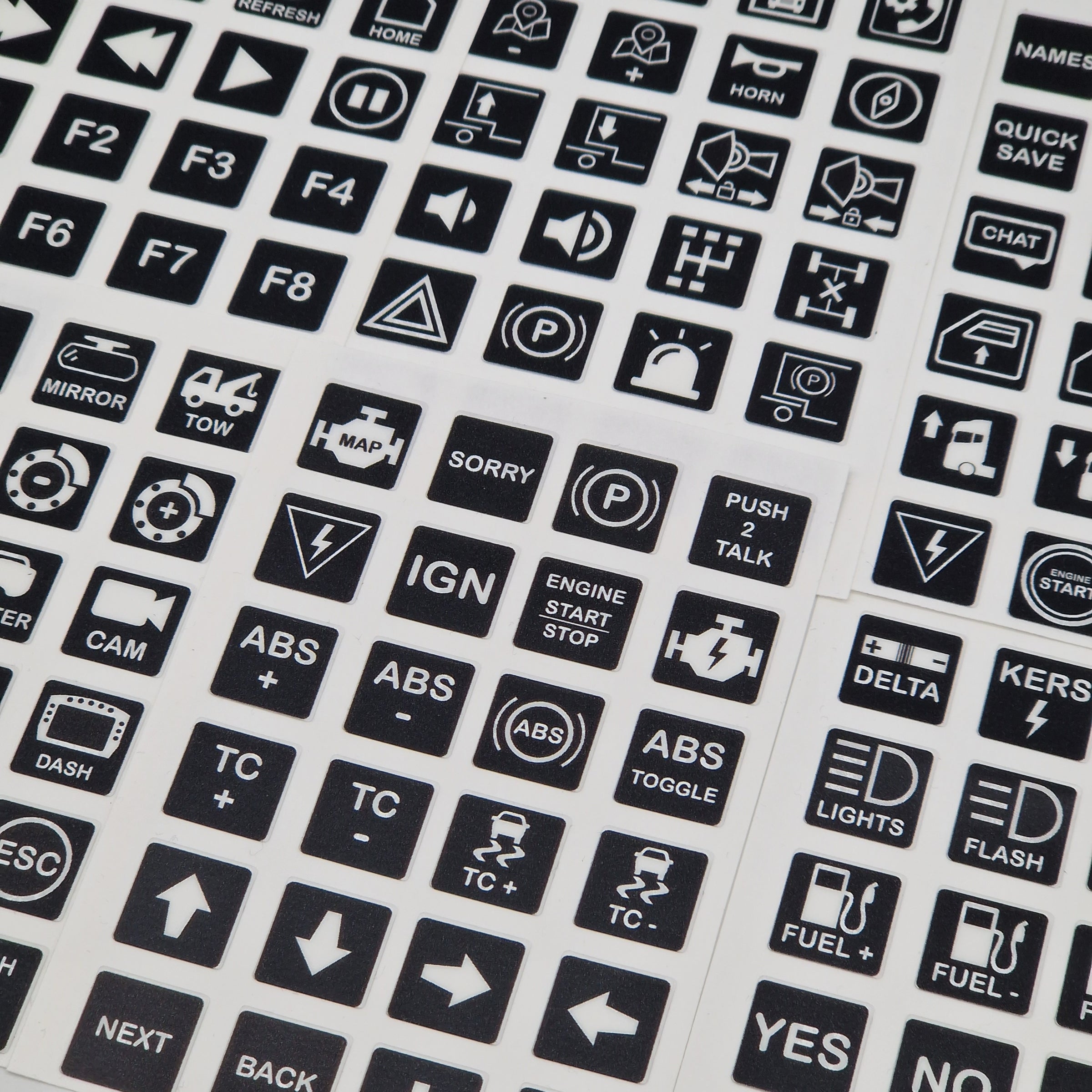 Simracing Sticker with Icons for Simracing and ETS