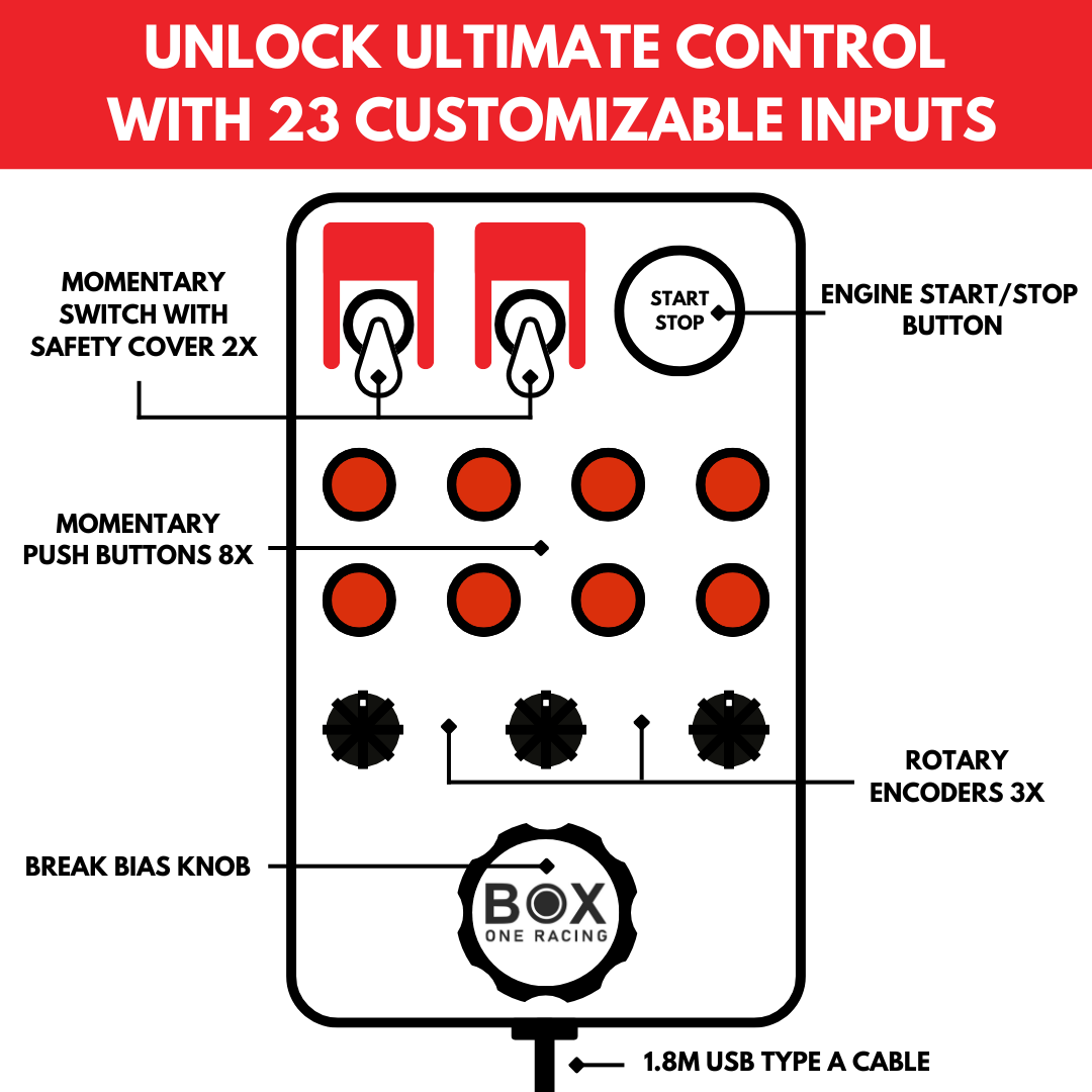 GTM M1 Button Box | Bind all the Buttons in your racing Game